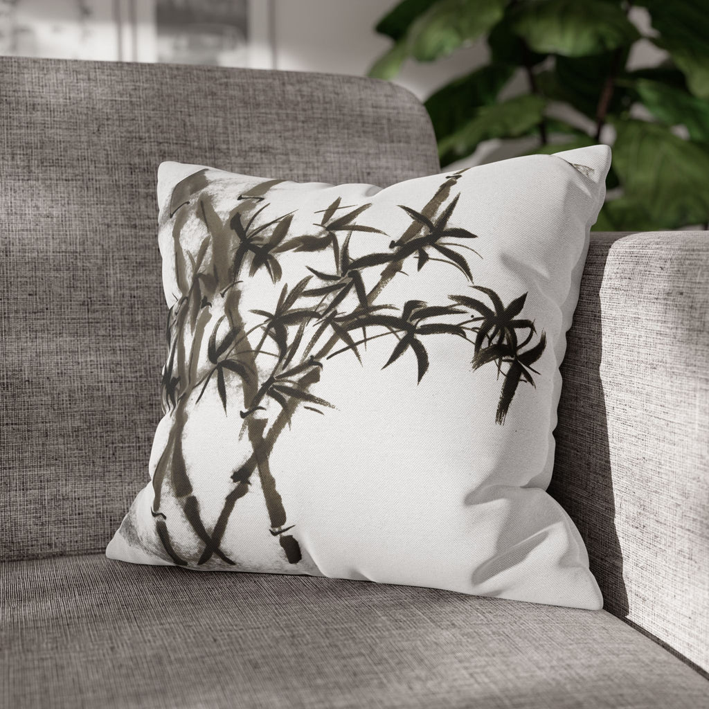 Bamboo Ink Sumi-E Decorative Pillowcase