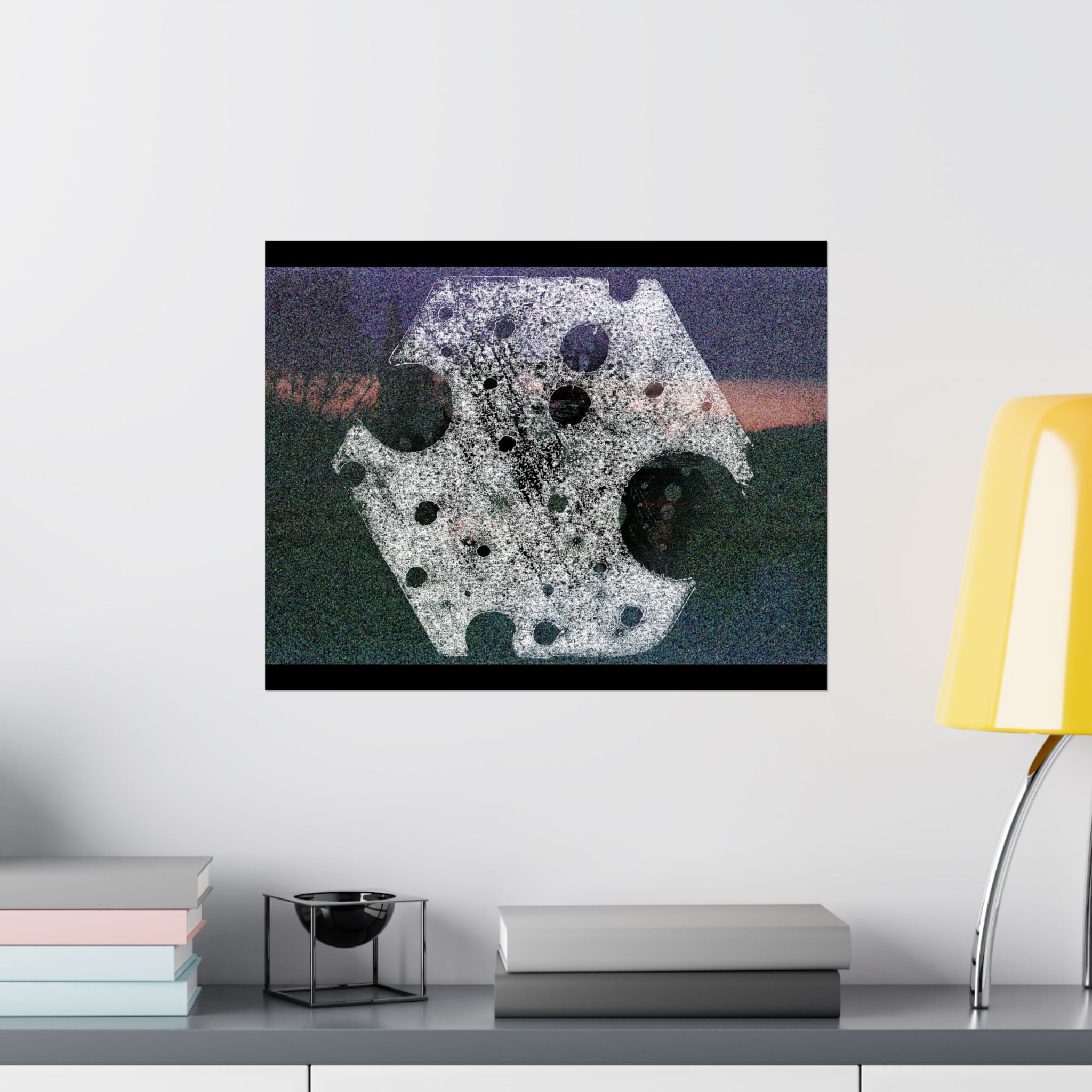 Abstract Moon Crater Matte Horizontal Poster — Surreal Celestial Art Print