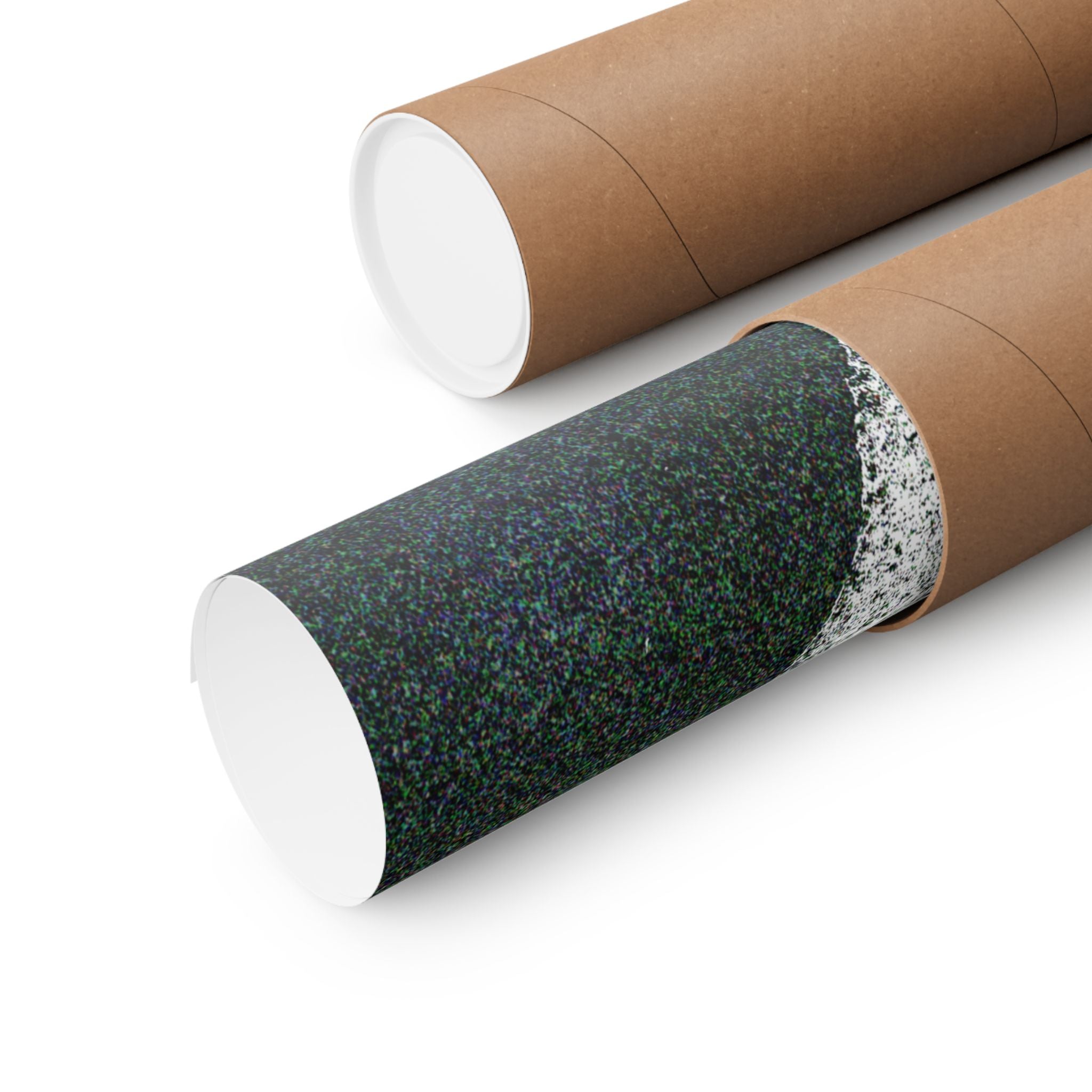 Abstract Cosmic Hex Matte Poster — Surreal Moon & Film Reel Wall Art