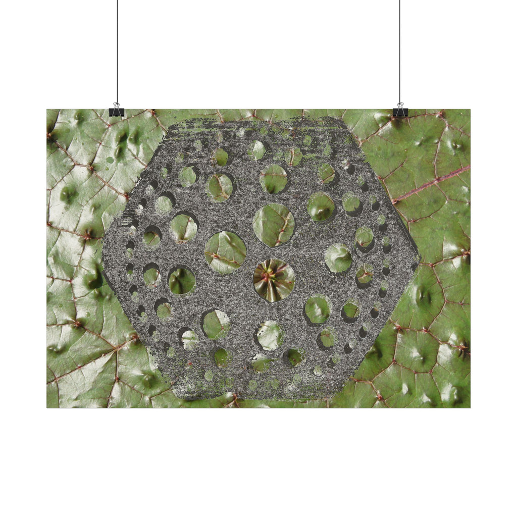 Geometric Hexagon Cutout Art Poster | Horizontal Poster