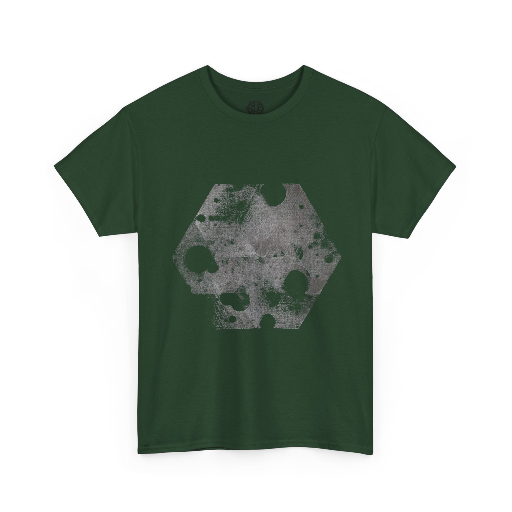 Hex Moon Graphic Tee — Distressed Space Cheese Vintage Astronomy T-Shirt
