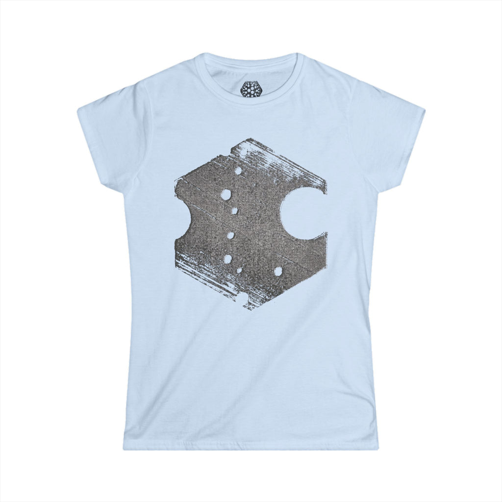 Hexagon Vintage Graphic Tee — Distressed Geometric Women’s T-Shirt