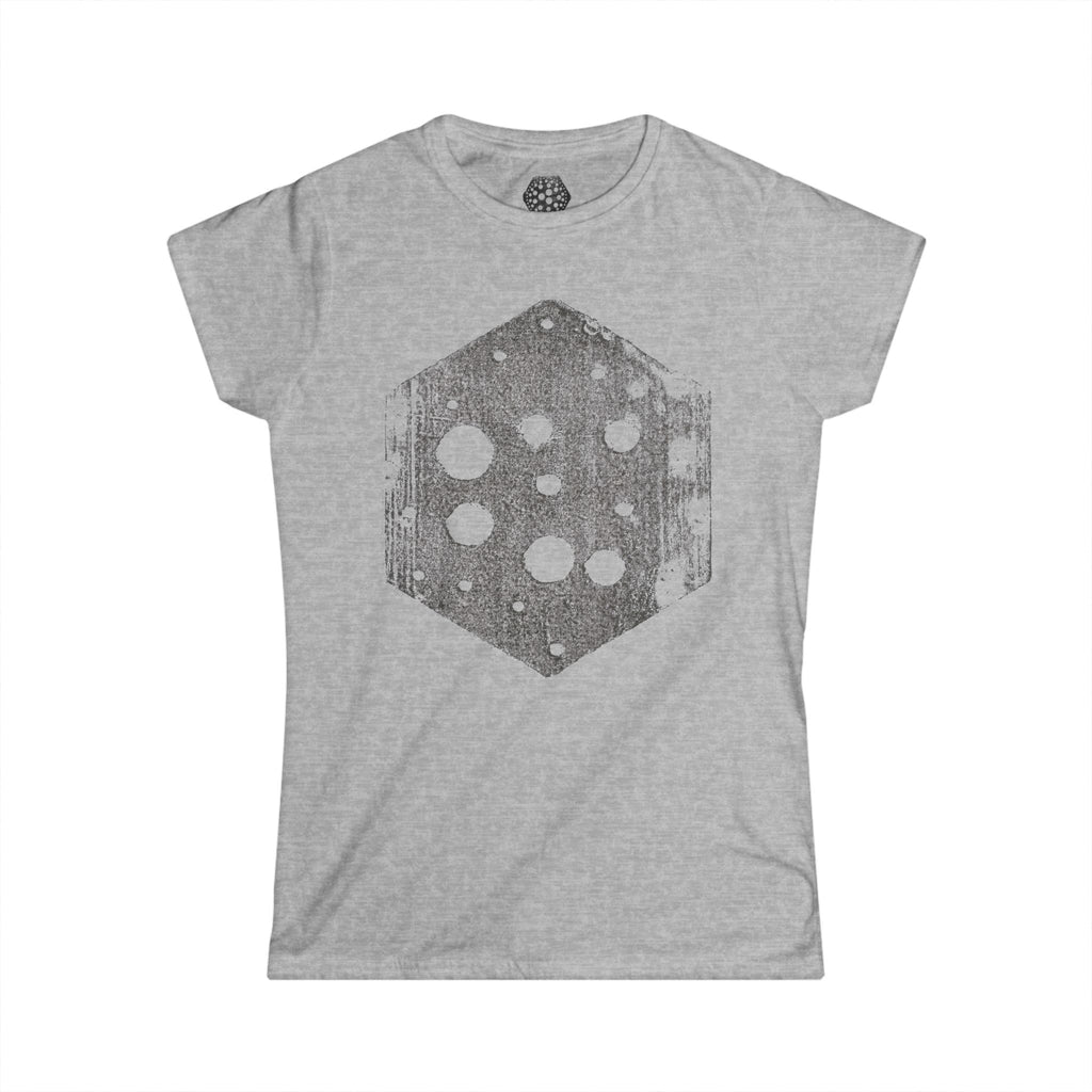 Women's Hexagon Dice Graphic Tee — Vintage Board Game T-Shirt