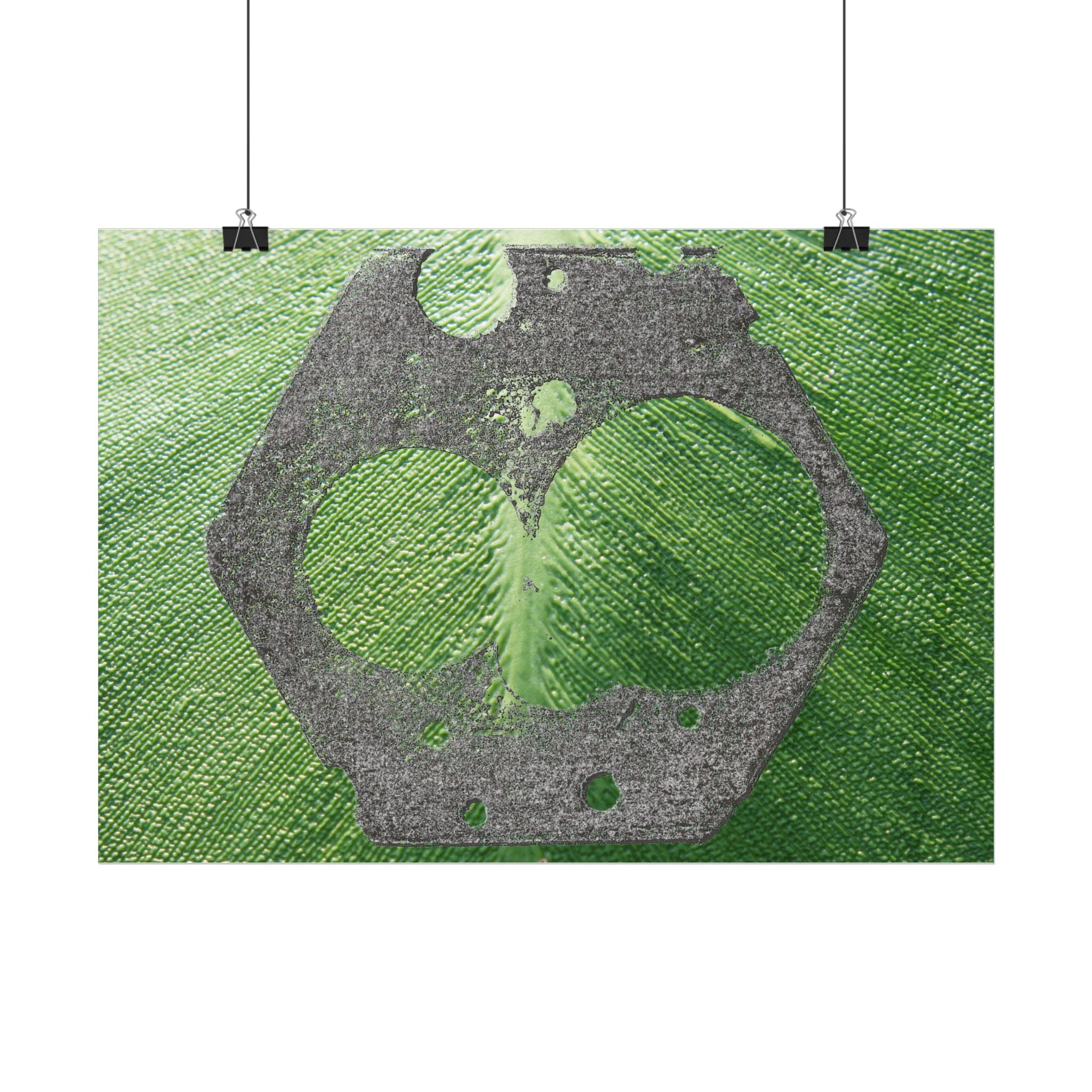 Groene abstracte cirkelkunst horizontale poster | Moderne geometrische wanddecoratie 