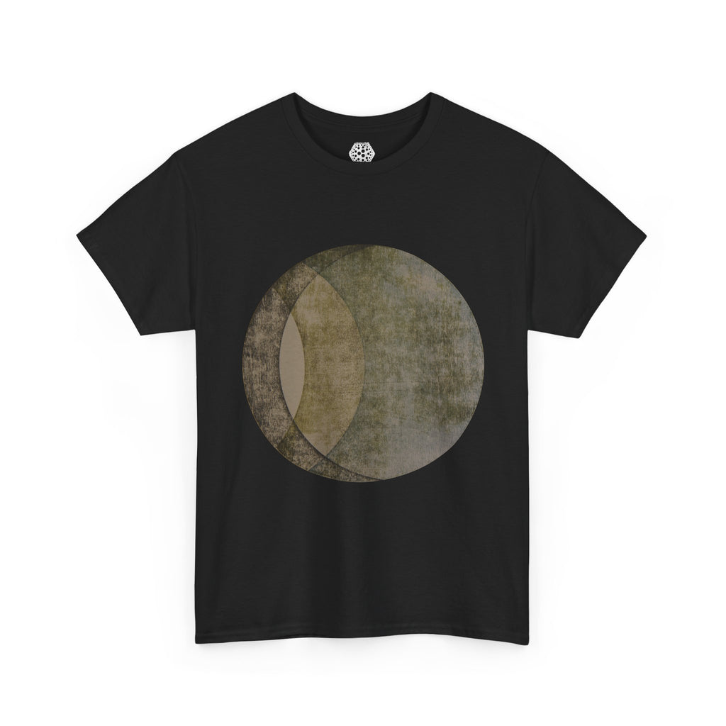 Moon Phase Graphic Tee — Vintage Crescent Circle Design