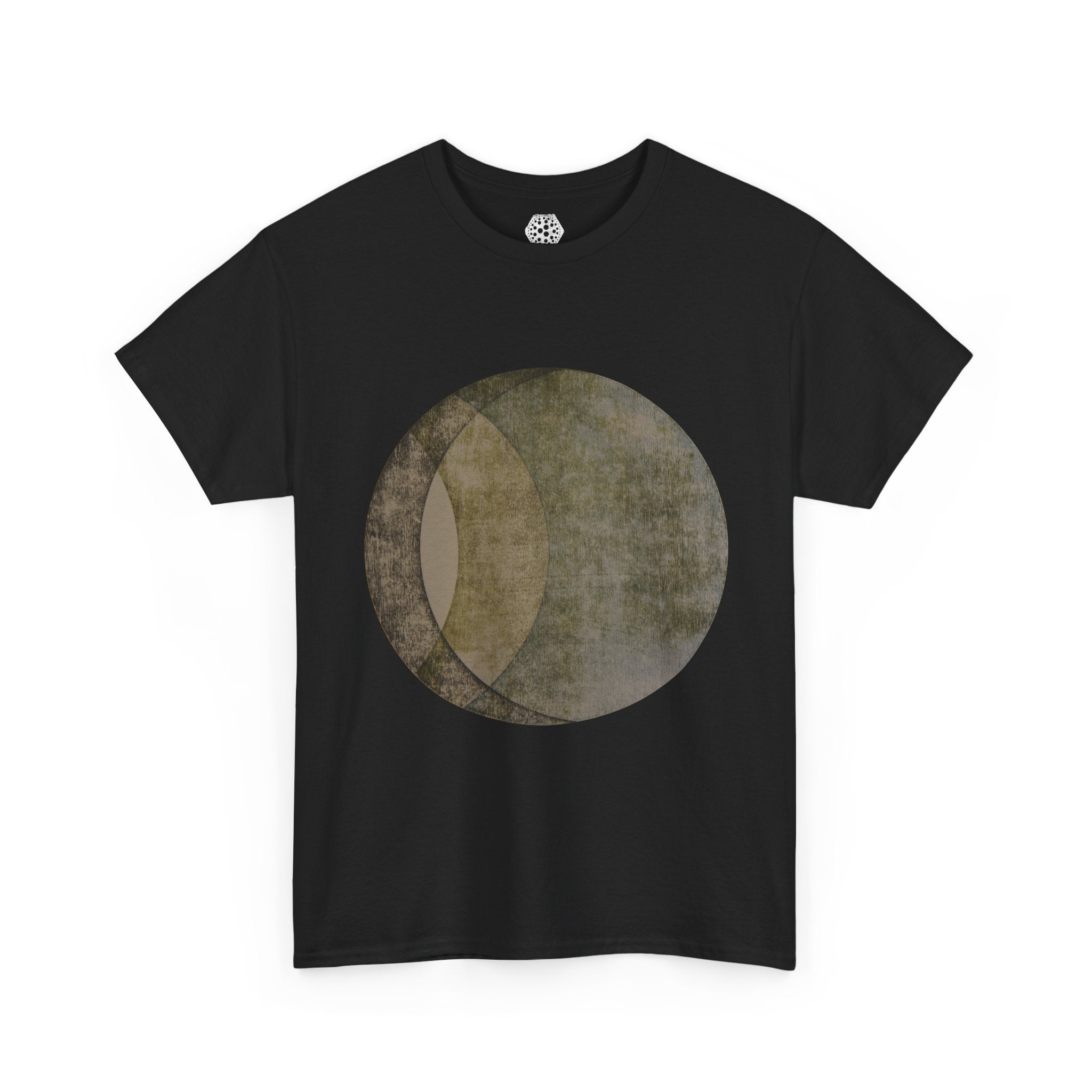 Moon Phase Graphic Tee — Vintage Crescent Circle Design