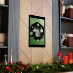 Abstract Green Dice Art Poster — Matte Vertical Wall Print