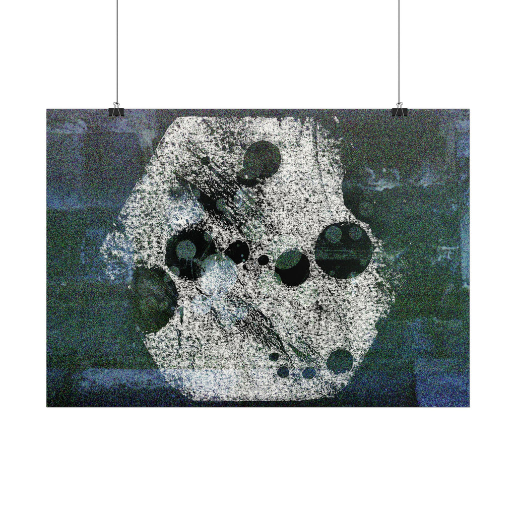 Abstract Moon Crater Poster — Horizontal Wall Art