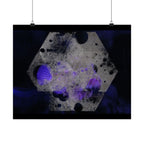 Abstracte zeshoekige paarse rook matte poster 