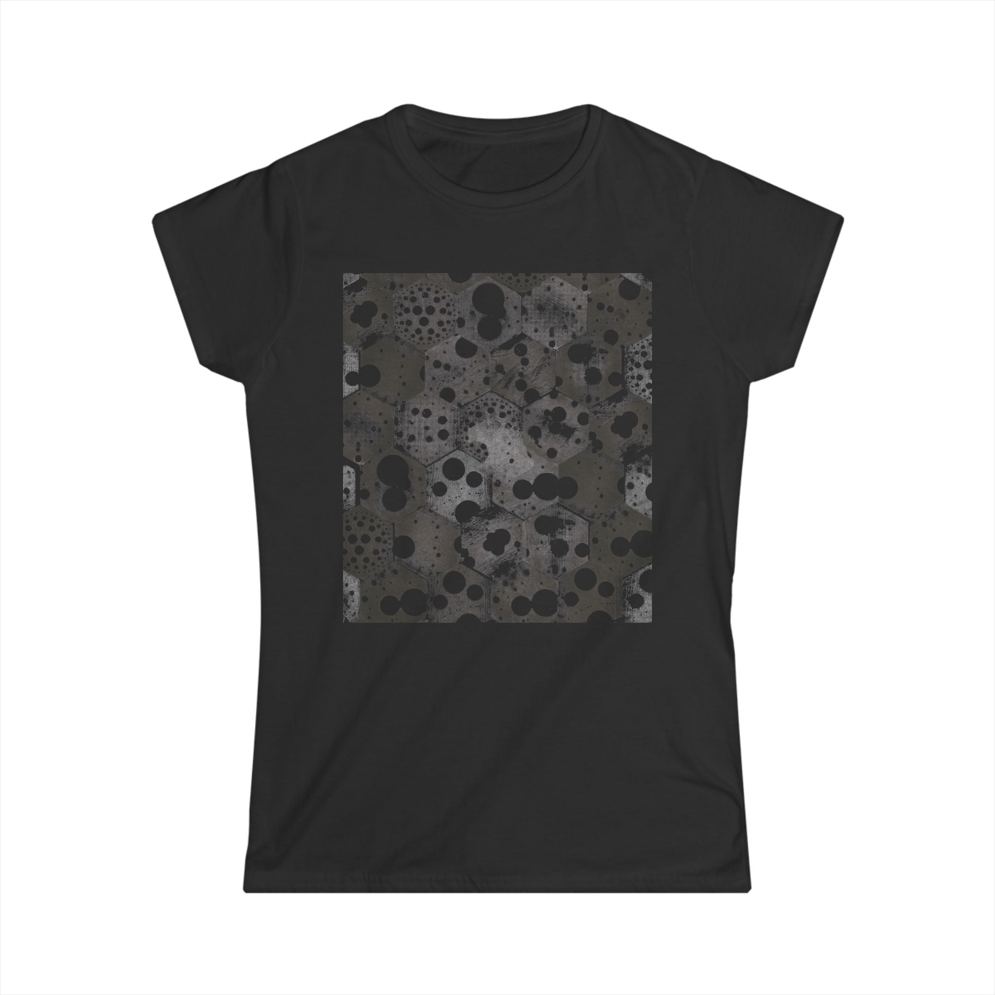 Damesshirt — Monochroom abstract bubbelprint shirt 
