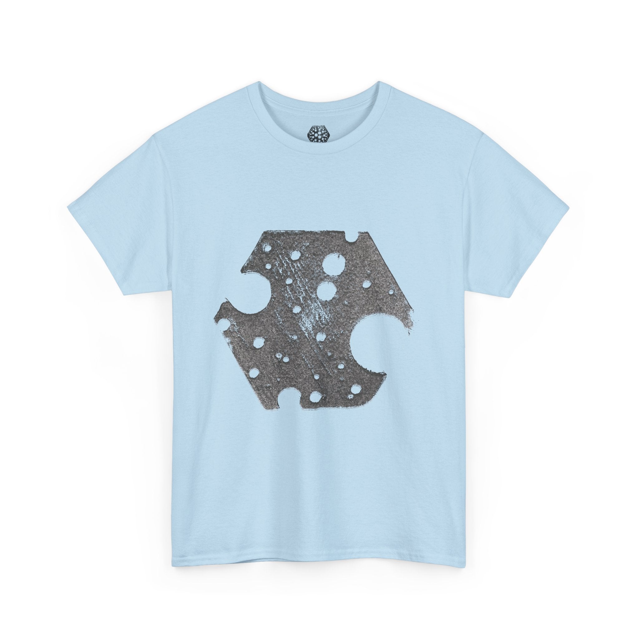 Hexagon Circles Graphic Tee — Digital Manual Print Art
