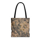 Abstract Marble Pattern Tote Bag — Neutral Honeycomb Bubble Design