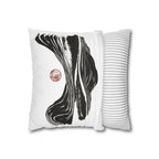 Abstract Zen Brushstroke Pillowcase — Minimalist Black & White Decorative Pillow