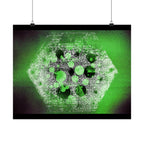Abstract Green Hexagon Matte Poster — Modern Sci‑Fi Wall Art