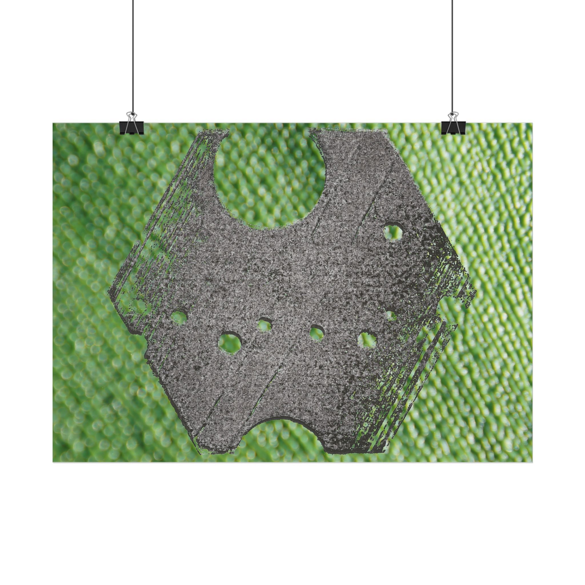 Vintage scheermes poster horizontaal | Macro textuur muurdecoratie 