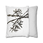 Bamboo Ink-Brush Square Pillowcase — Minimal Asian-Inspired Decorative Pillow Cover