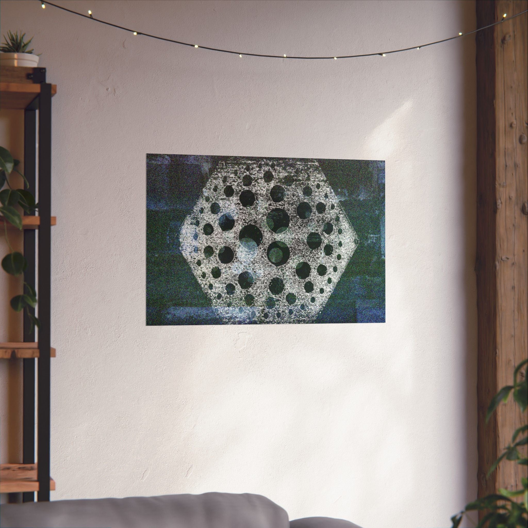Abstract Geometric Hexagon Poster — Matte Horizontal Wall Art