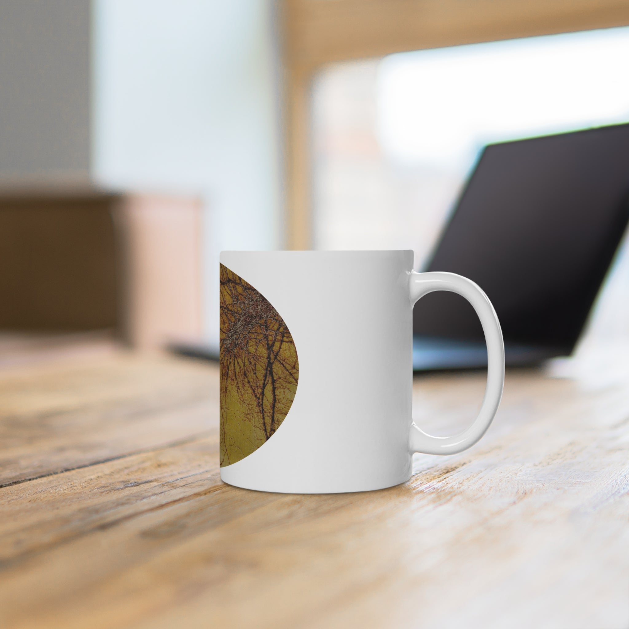 Autumn Veins Ceramic Mug — Organic Fall Tree Branch Art