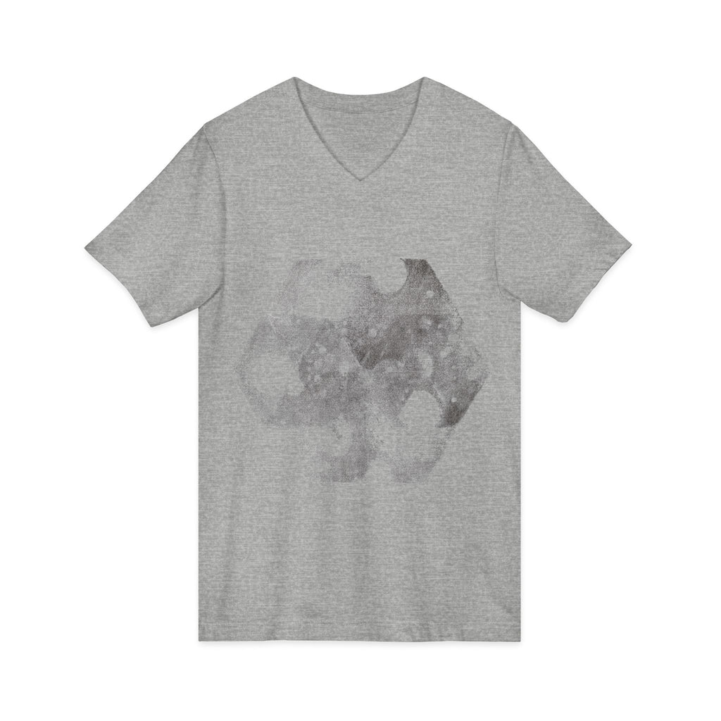 Hex Moon Graphic V-Neck Tee Design Hex23 — Distressed Space Cheese Vintage Astronomy V-Neck T-Shirt