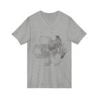 Hex Moon Graphic V-Neck Tee Design Hex23 — Distressed Space Cheese Vintage Astronomy V-Neck T-Shirt