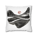 Abstract Zen Brushstroke Pillowcase — Minimalist Black & White Decorative Pillow