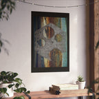 Abstract Rusted Gear Art Matte Vertical Poster | Industrial Grunge Wall Decor