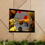 Abstracte Hex Overlay Matte Poster — Moderne Kunst Muurprint 