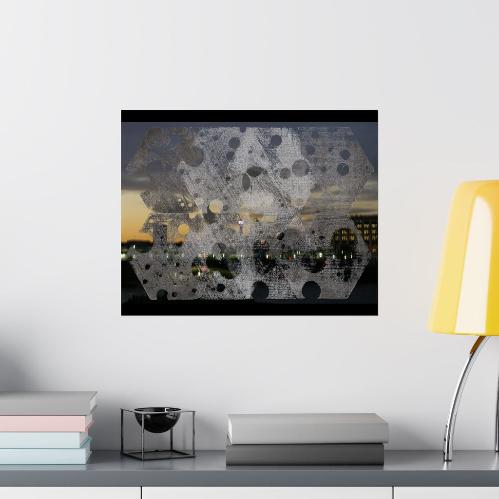 Abstract Urban Nightscape Poster — Matte Horizontal Art Print