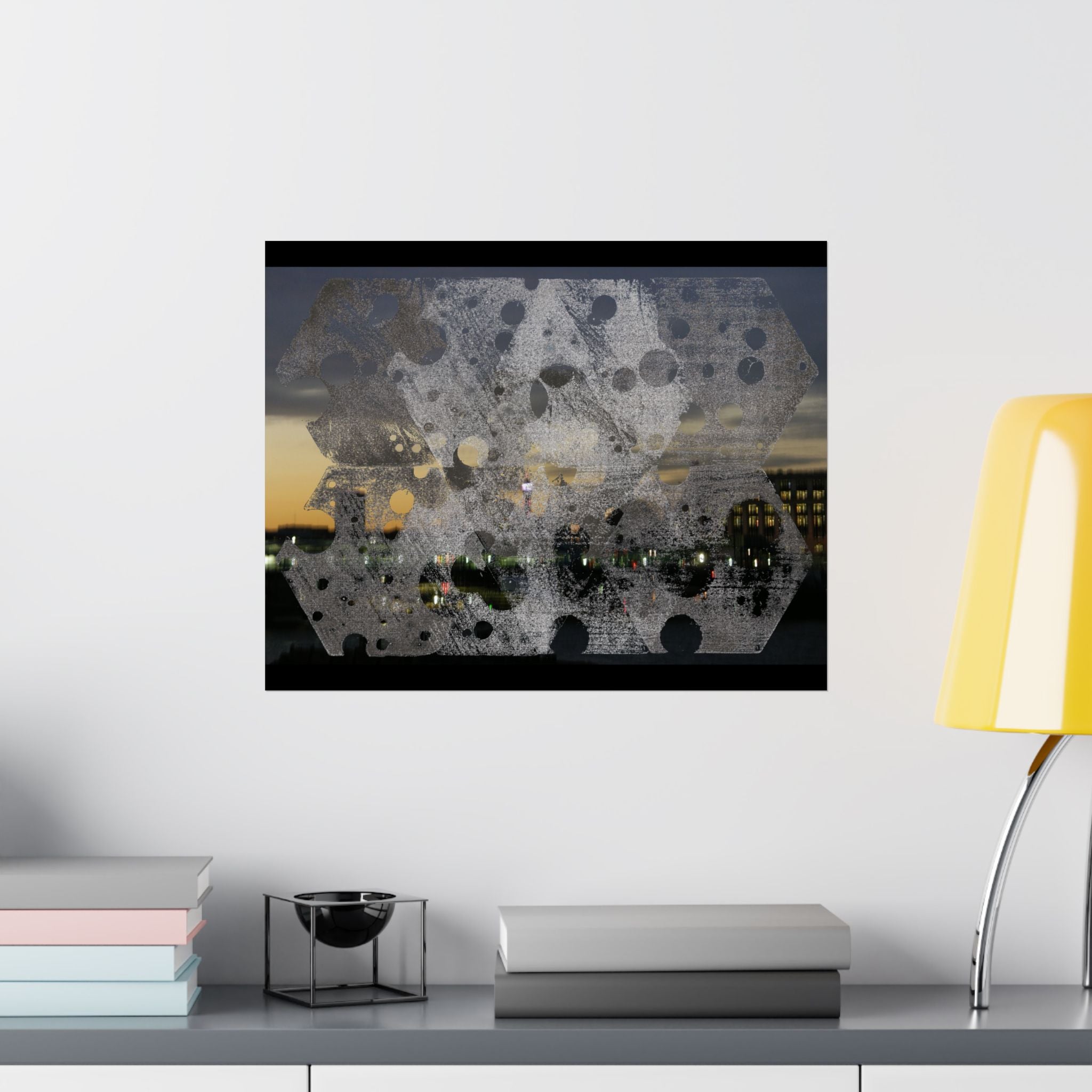 Abstract Urban Nightscape Poster — Matte Horizontal Art Print