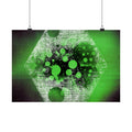 Abstract Neon Green Geometric Poster — Matte Horizontal Art Print
