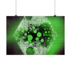 Abstract Neon Green Geometric Poster — Matte Horizontal Art Print