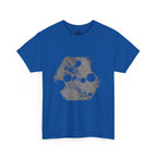 Hexagon Circles Graphic Tee — Digital Manual Print Art