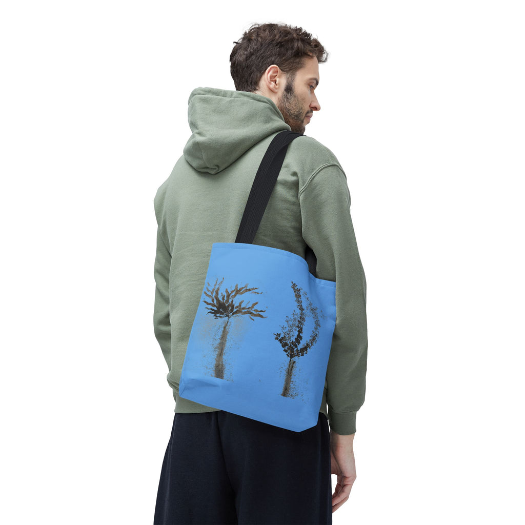 Botanical Sketch Tote Bag — Minimal Blue Wildflower Print
