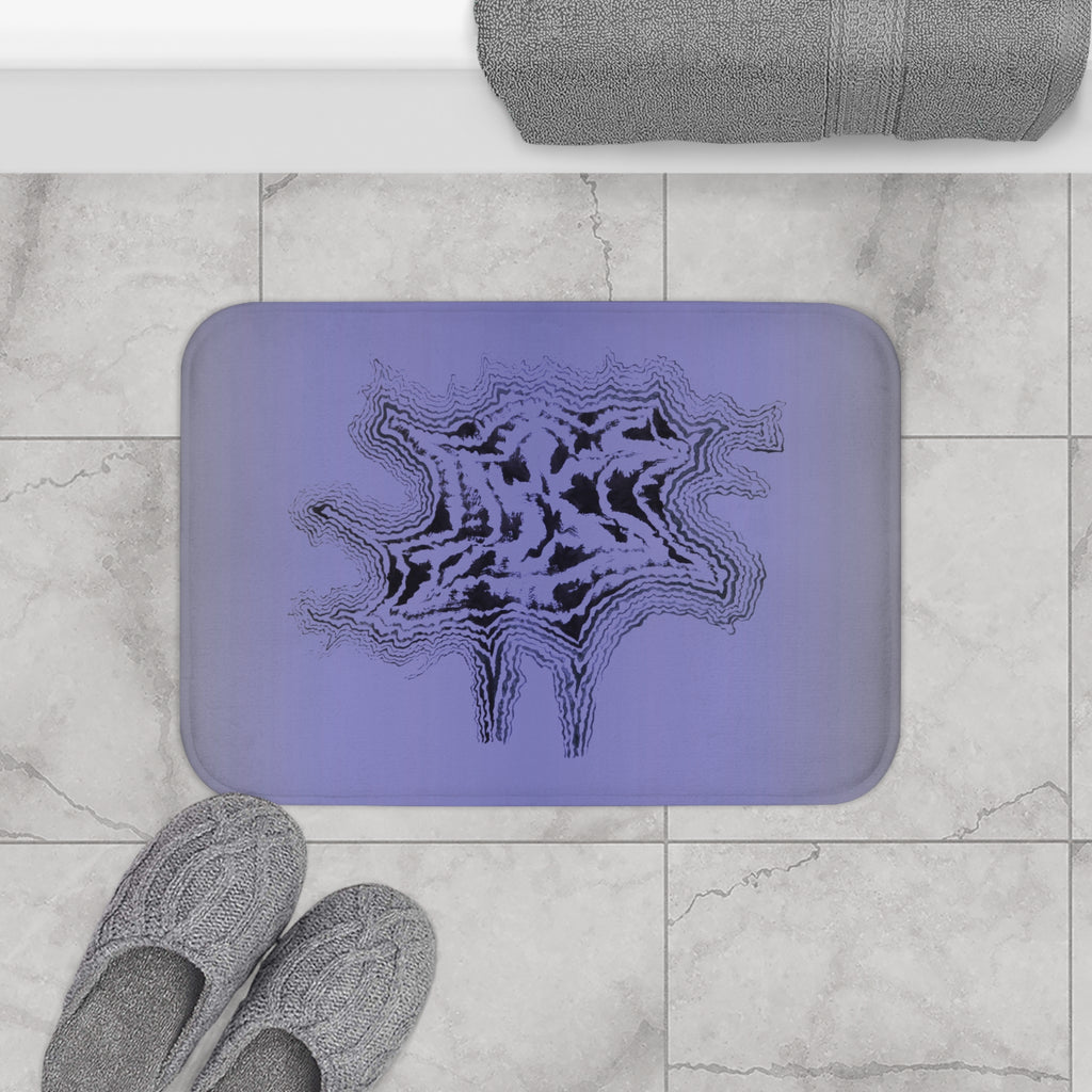 Lavender Abstract Starburst Bath Mat — Soft Purple Geometric Bathroom Rug