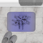 Lavender Abstract Starburst Bath Mat — Soft Purple Geometric Bathroom Rug