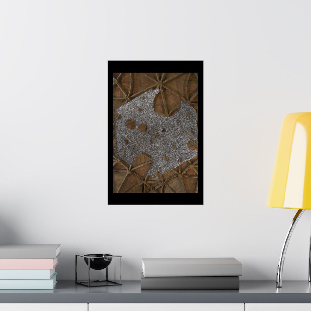 Gothic Metal Shield Matte Poster — Medieval Architecture Wall Art