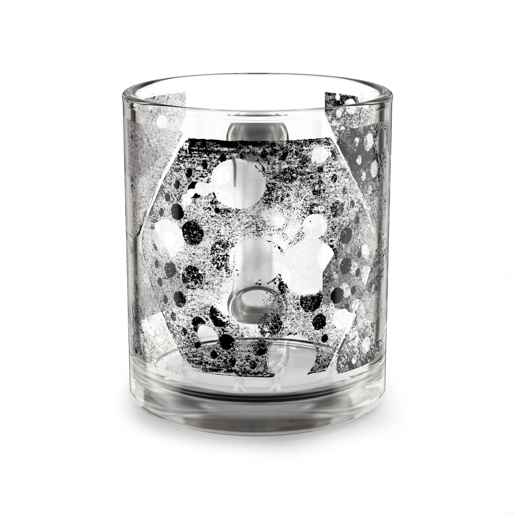 Abstract Black & White Glass Mug – 10oz Modern Ink Splash Design