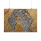 Rustieke metalen stencilposter 