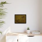 Ingelijst canvas met matte afwerking, nr. 01 — Reproductie van een houtsnijwerk van Twin Tree (Zwart &amp; Yukon Goud) 