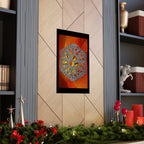 Hexagon Metal Pattern on Orange Petal Matte Poster
