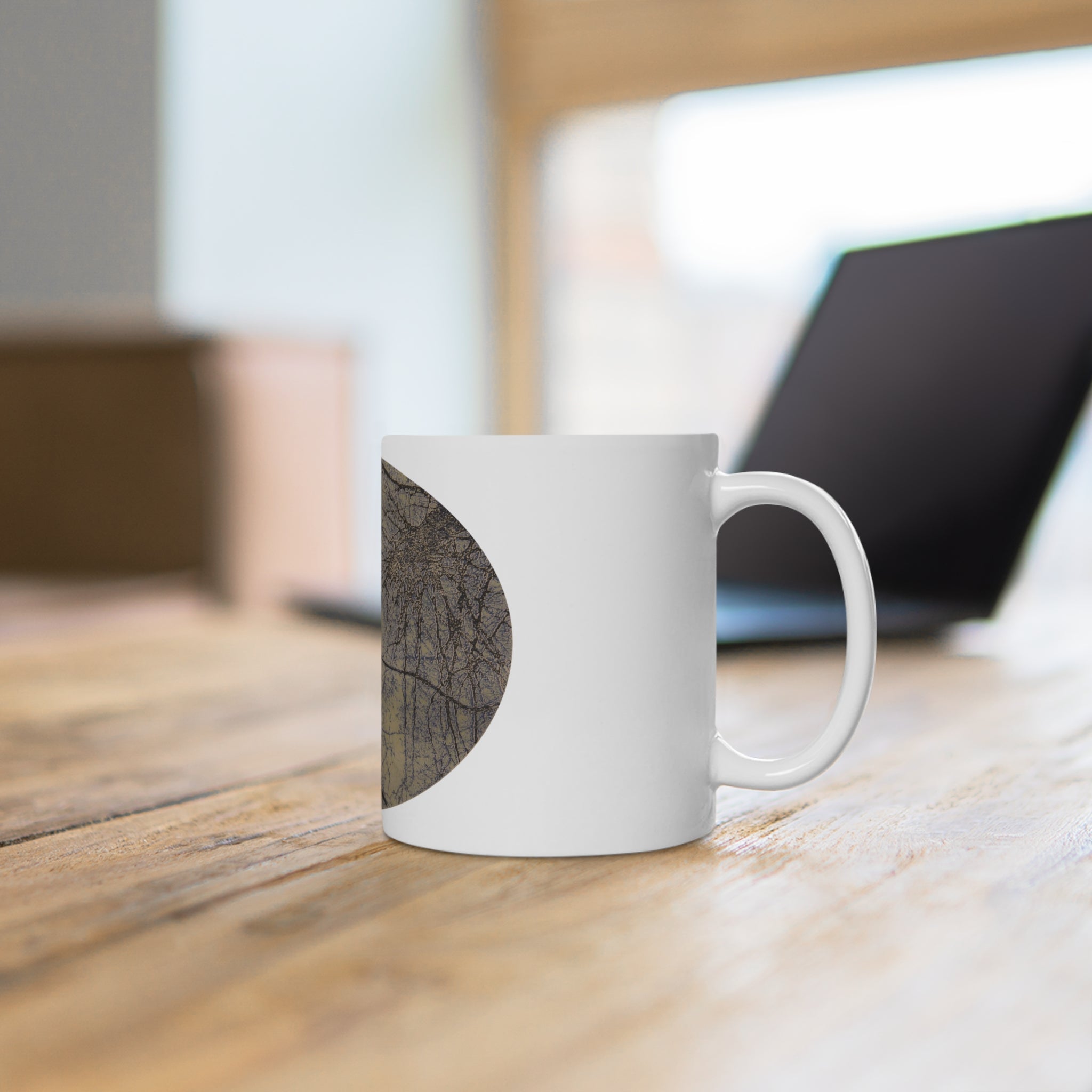 Organic Abstract Forest Mug — Earth-Toned Nature Art Cup