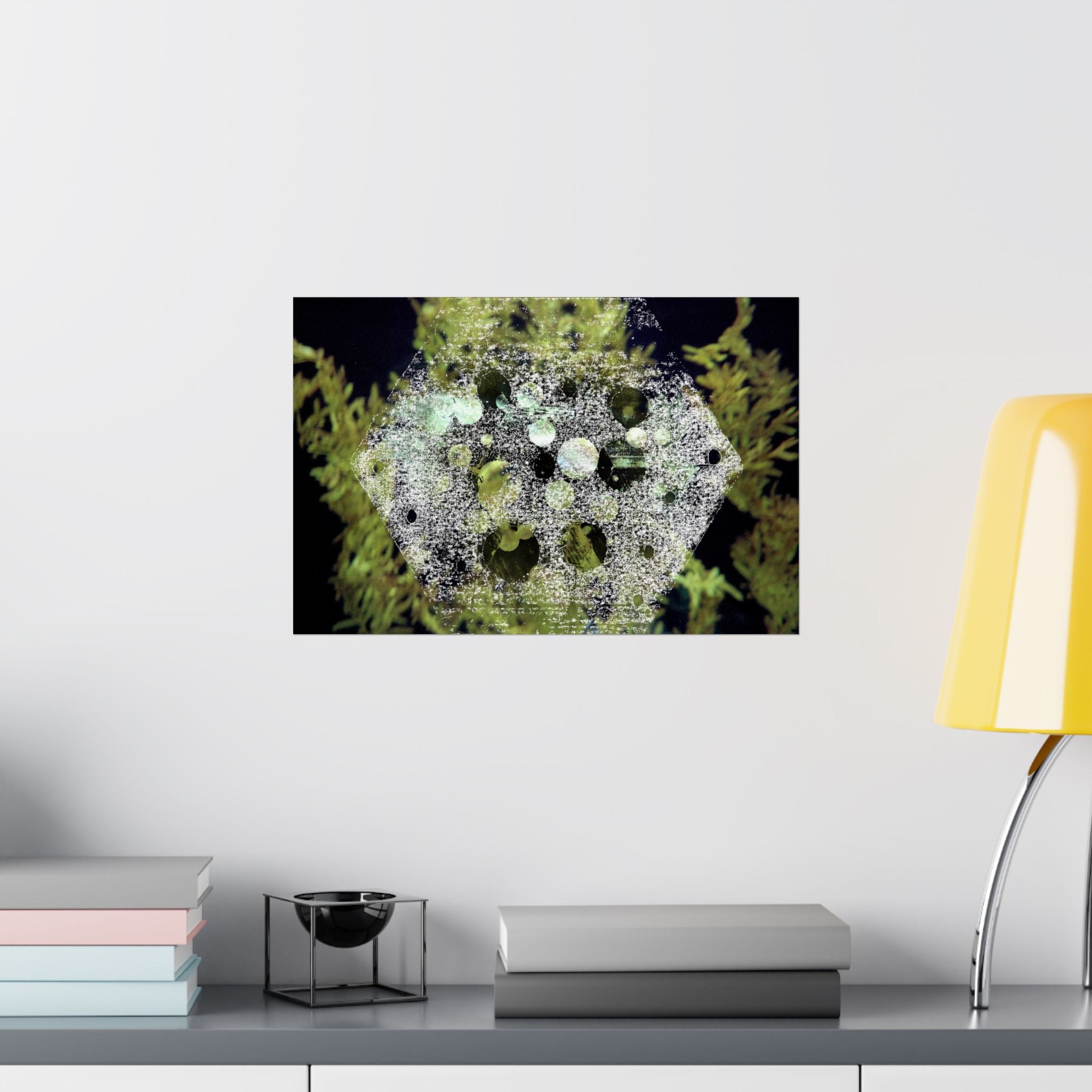 Matte Horizontal Poster — Abstract Marine Coral Hexagon Art