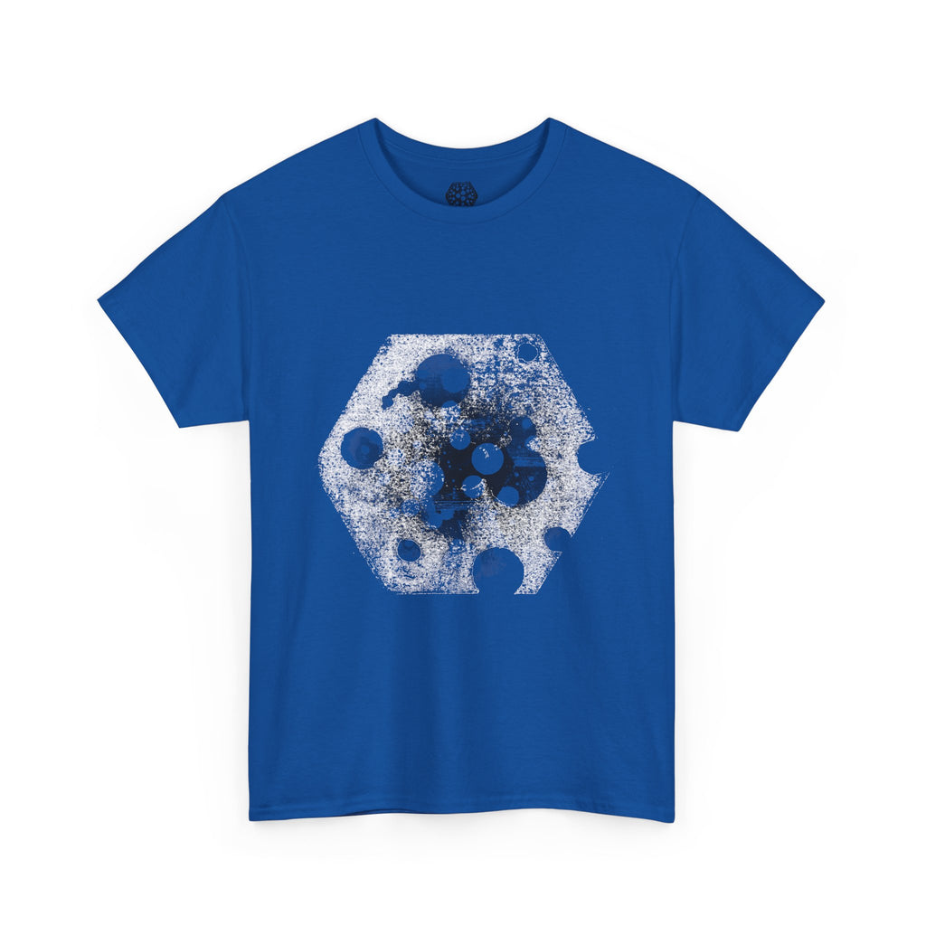 Hex Moon Graphic Tee Design Hex34 — Distressed Space Cheese Vintage Astronomy T-Shirt