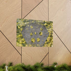 Abstracte geode matte horizontale poster — Gele kristaltextuur wanddecoratie 