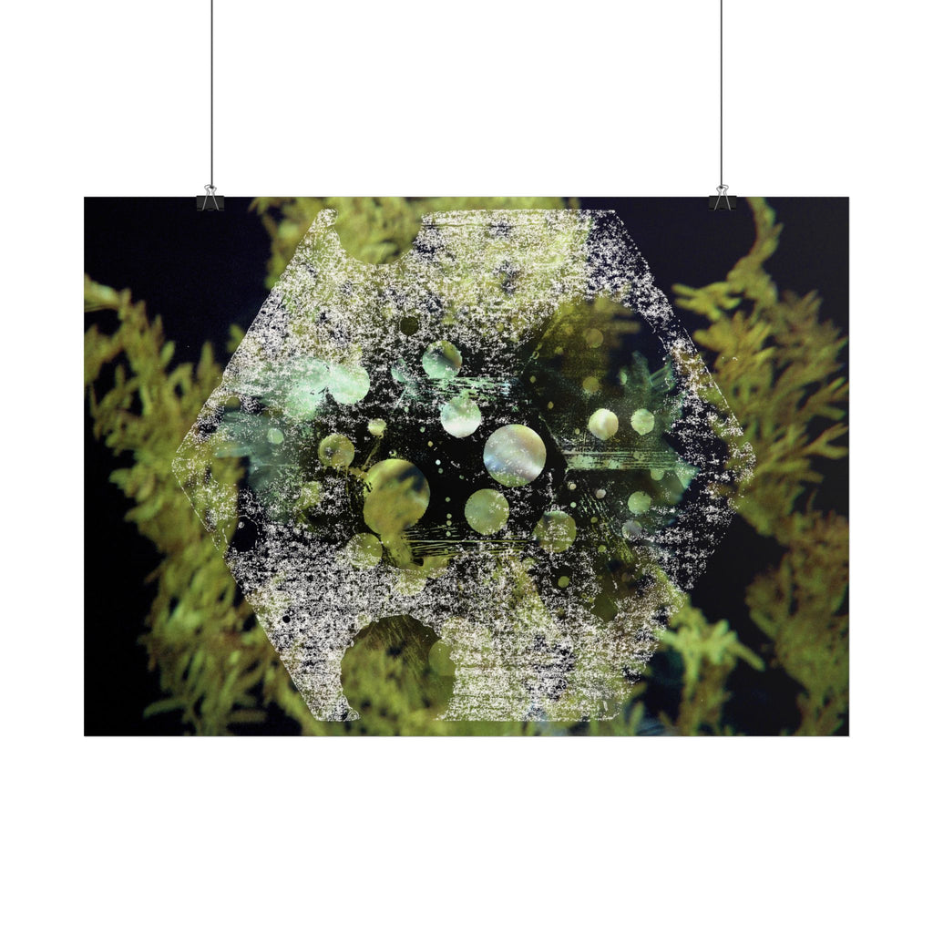 Abstracte groene geometrische poster — Horizontale wanddecoratie 