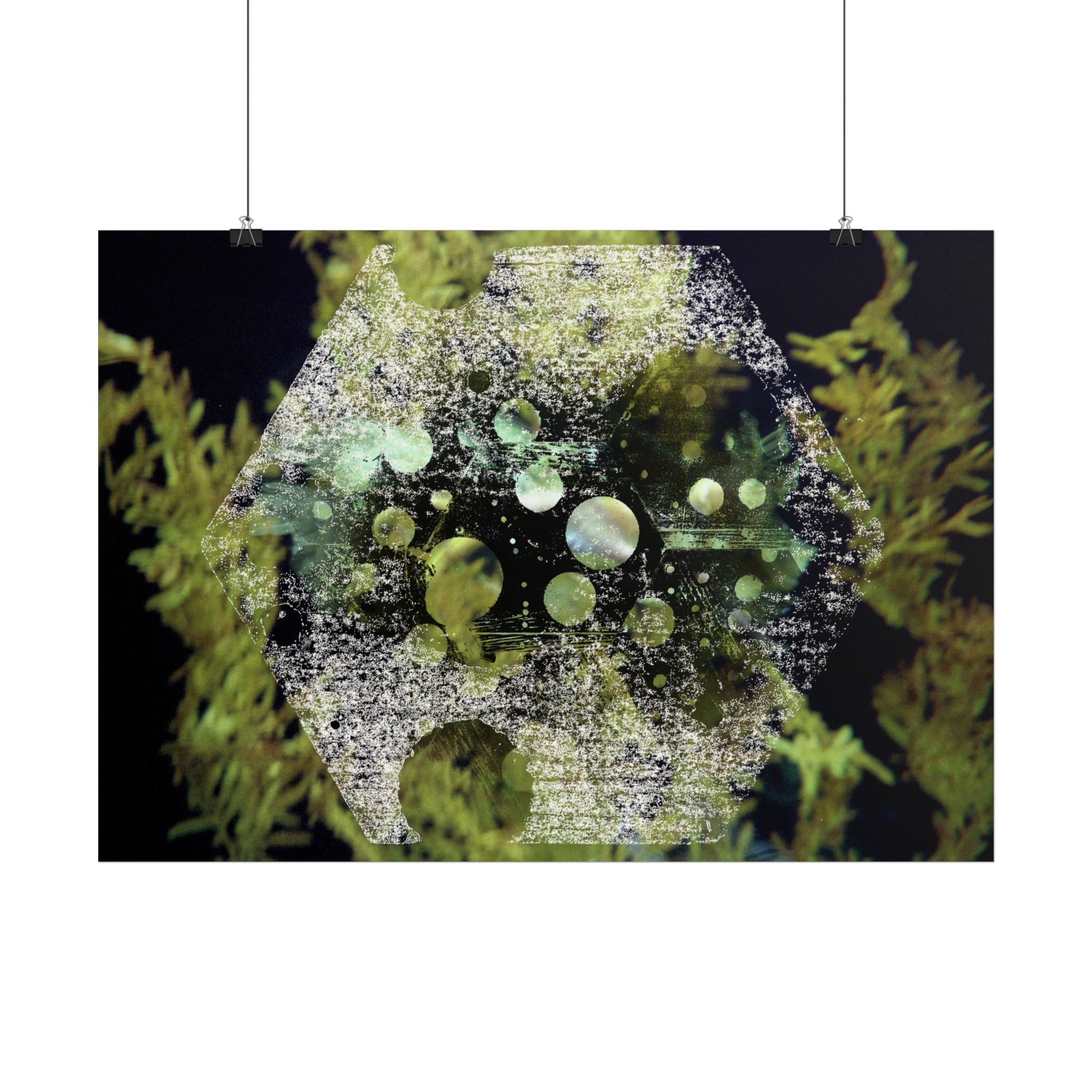 Abstract Green Geometry Poster — Horizontal Wall Art