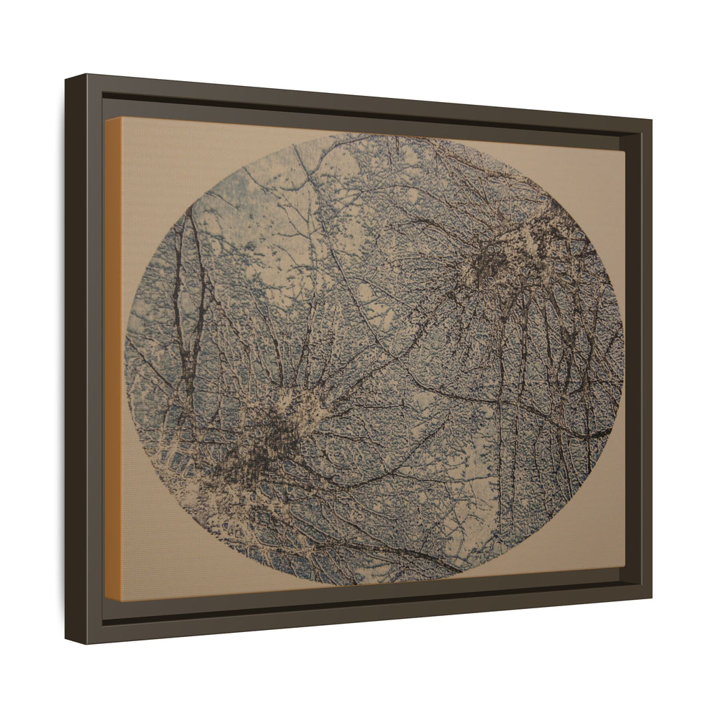 Ingelijst canvas met matte afwerking, nr. 09 — Reproductie van een houtsnijwerk van Twin Tree (Zwart, Donker leisteen &amp; Rustgevend bruin) 