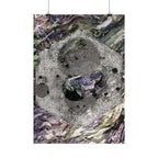 Abstracte poster met houtnerfmotief — 'Boomknoopbaan' verticale kunstprint 