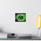 Abstract Green Hexagon Matte Poster — Sci‑Fi Geometric Wall Art