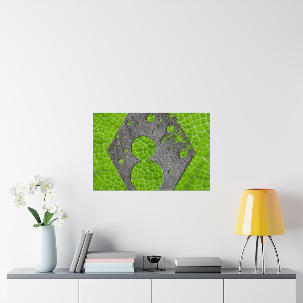 Bladstructuur nummer 8 poster, mat, horizontaal, groene botanische muurdecoratie 